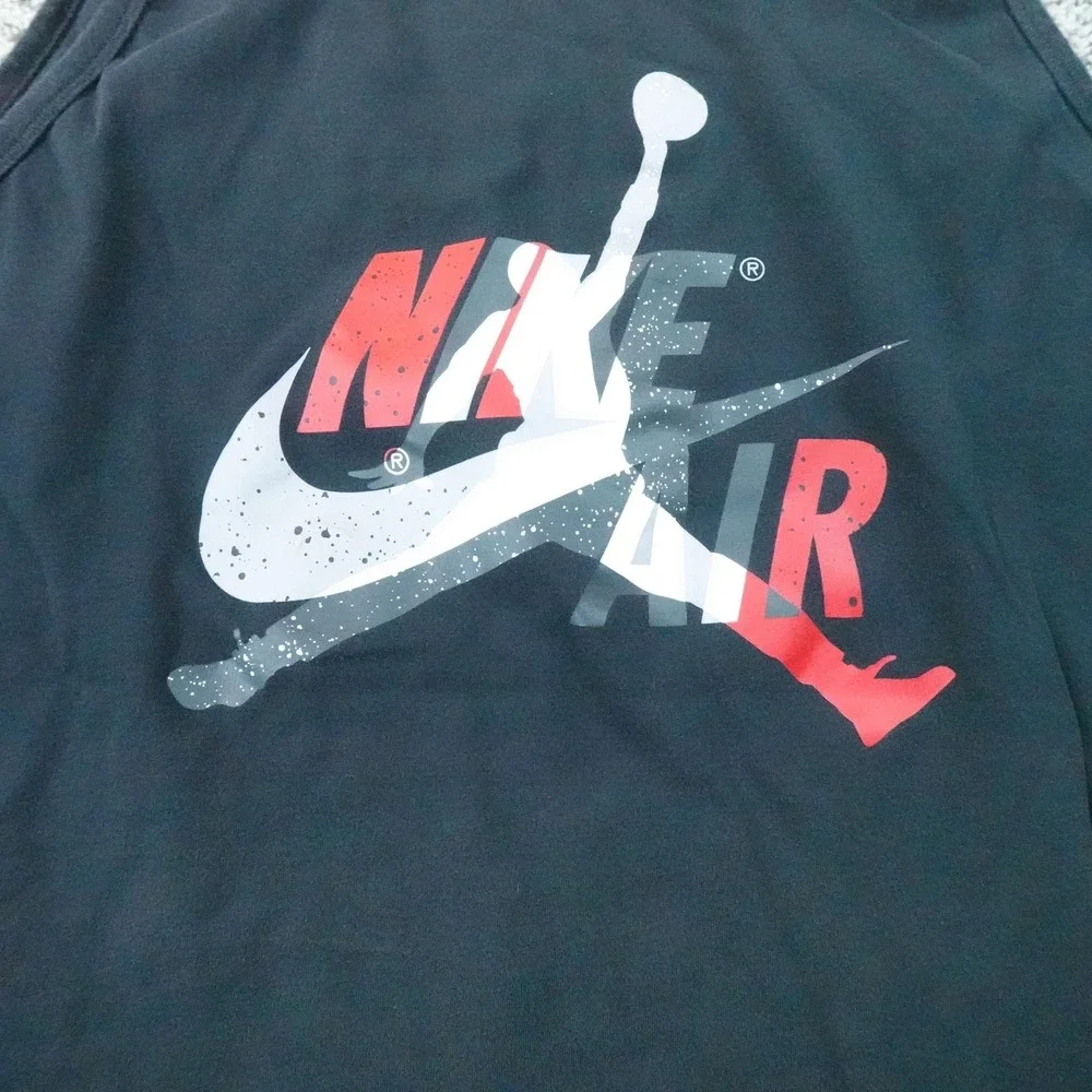 Nike Tank Top Mens XL Black Air Jordan Jumpman Graphic Logo Shirt Basketball Top